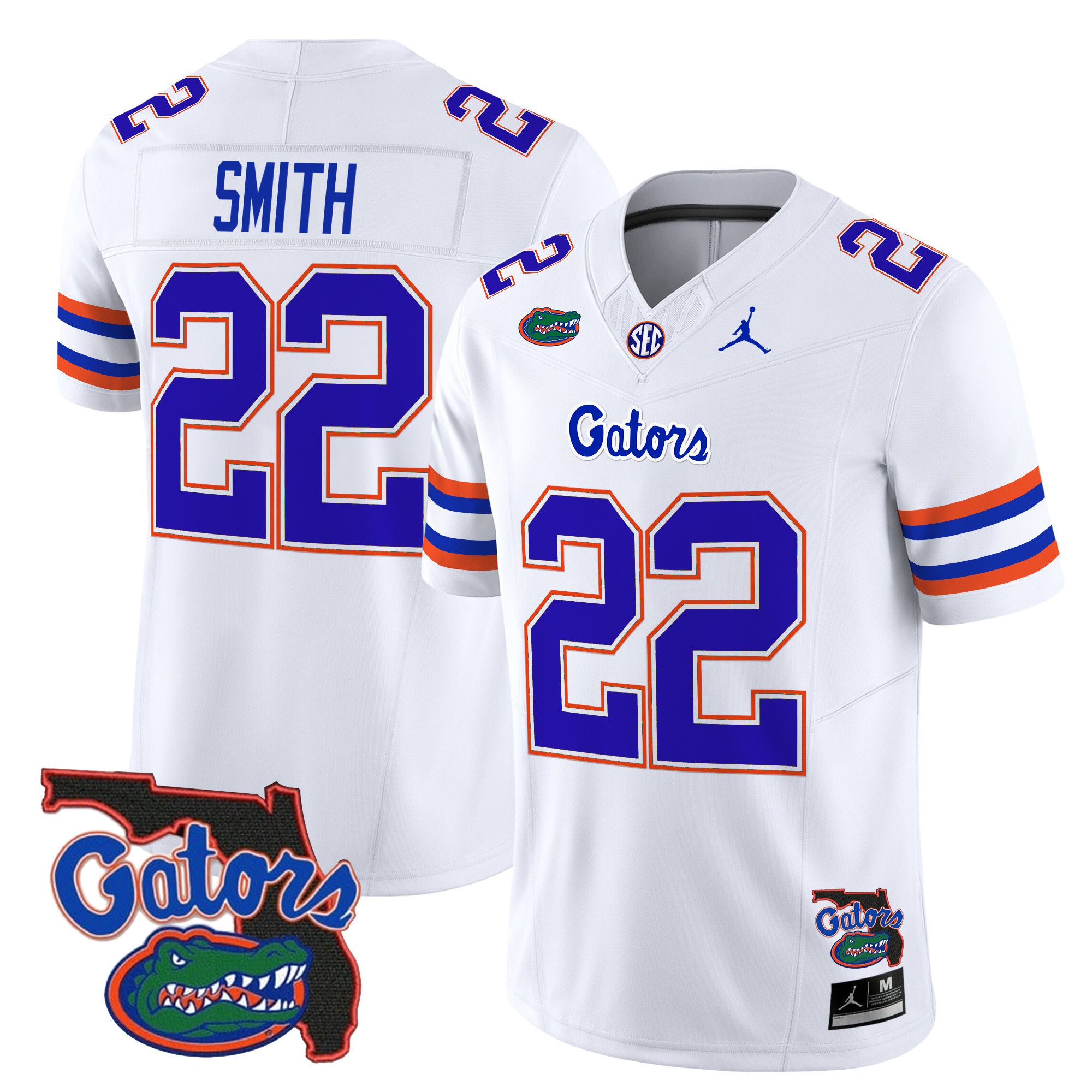 Men Florida Gators #22 Smith White 2024 Florida Patch Vapor Limited NCAA Jersey->ncaa teams->NCAA Jersey